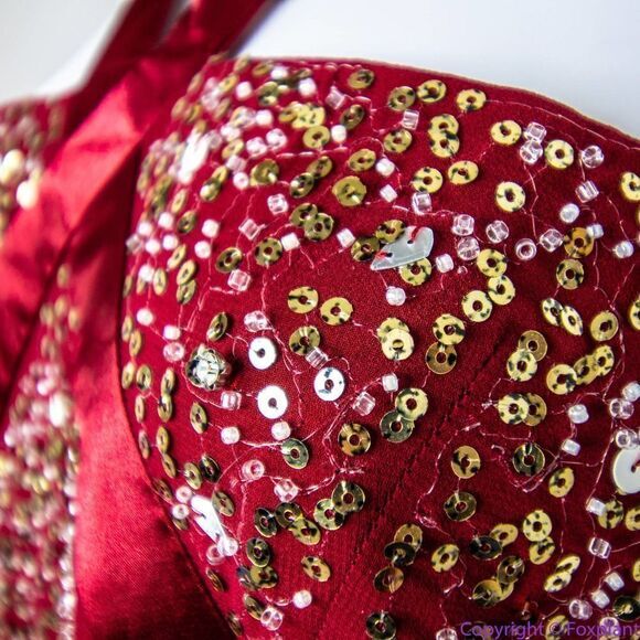 NEW Altar'd State red sequin maxi‎ formal dress, size S - Picture 8 of 15